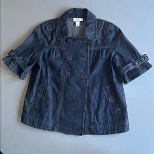 Ann Taylor Loft Short Sleeve Denim Jacket XS Petite